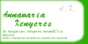 annamaria kenyeres business card